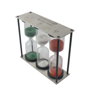 厂家批发创意礼品精美沙漏计时器304不锈钢三色流沙瓶摆件装 饰品