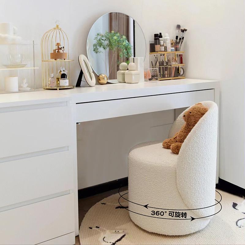 法式轻奢主卧室感化妆凳网红靠背梳妆台椅子女生单人小型