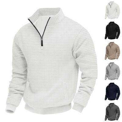 Men's Fall Winter Casual Fitted Thick Knit Sweater Plain
