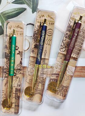 TANOSEE塔诺塞欧洲限定怀旧复古烫金金属杆按动中性笔水性黑笔0.5