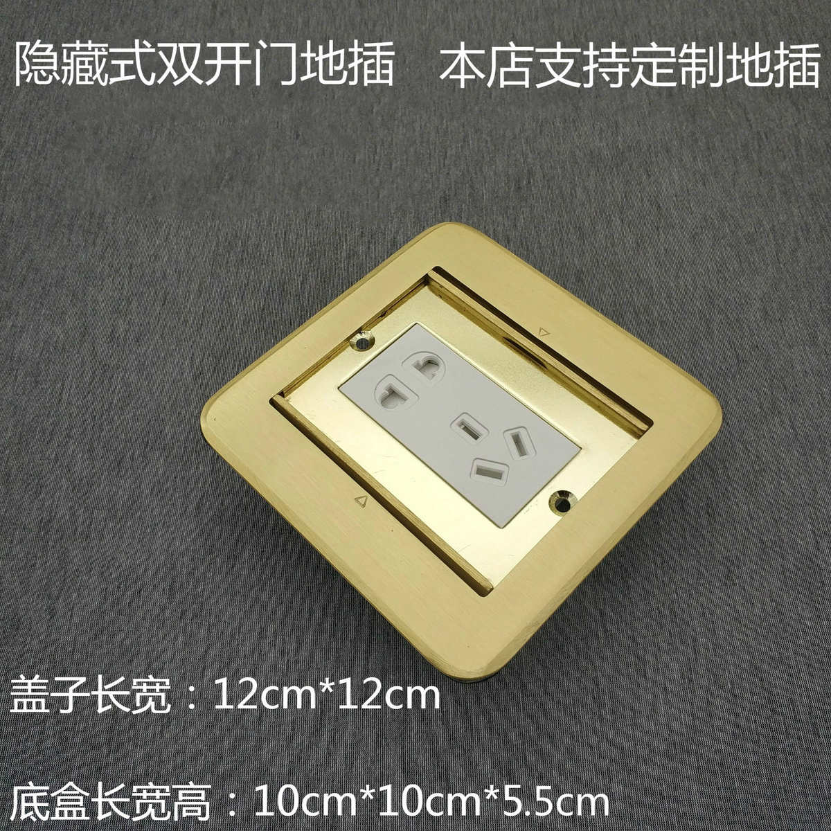 瑞博地插座双开门铜隐藏式坡边防绊脚防水五孔地插工程家用地插座