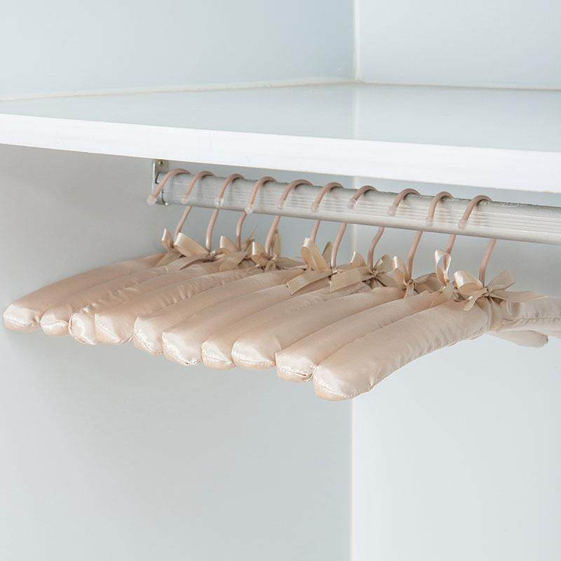 ORZ无痕布艺色丁料衣架家用防滑包布衣西装毛衣挂衣撑实木芯海绵