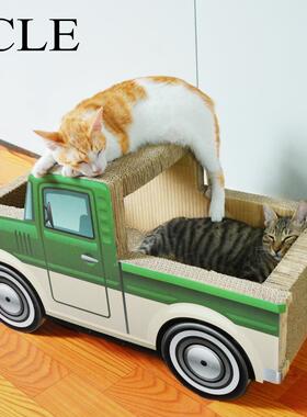 icle小汽车客车猫窝猫洞绿皮卡车猫窝猫抓板