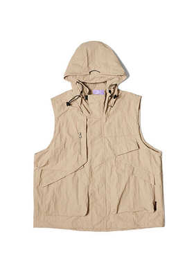 RUIIENRS x ROPUCHA 2024春季日系夏款潮流宽松连帽机能马甲FB067