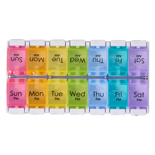 药盒每日早晚7日一周七天星期便携吃药提醒分药盒分装药品盒子器