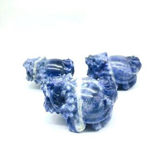 东海工厂天然蓝纹龙龟雕刻新款家居装饰品客厅摆设简约