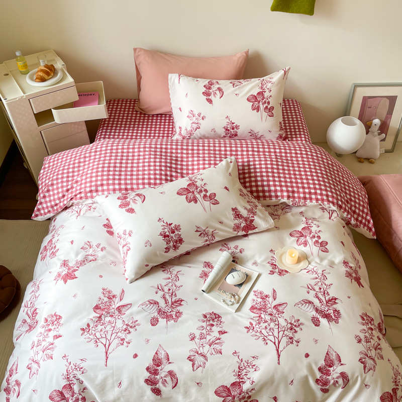 风北欧简约床单ins风宿舍棉全四.米5m18三件套被套.床上用品1件套