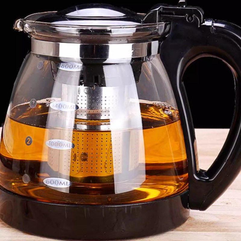 开水直冲花茶壶耐热玻璃家用餐厅茶杯茶具不锈钢过滤大容量冲茶