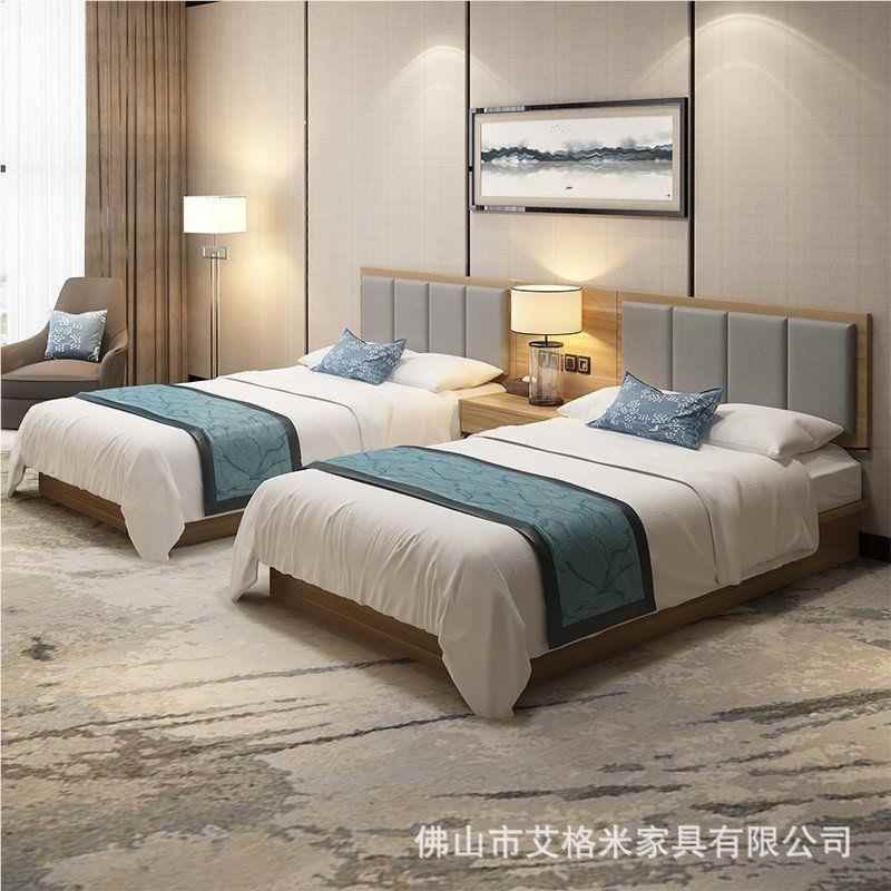 酒店家具宾馆床标间板式全床单间套简约寓出民宿公单双人床租房床