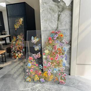 亚克力金箔画手工diy花朵蝴蝶装饰画摆件打发时间成人手作画礼物