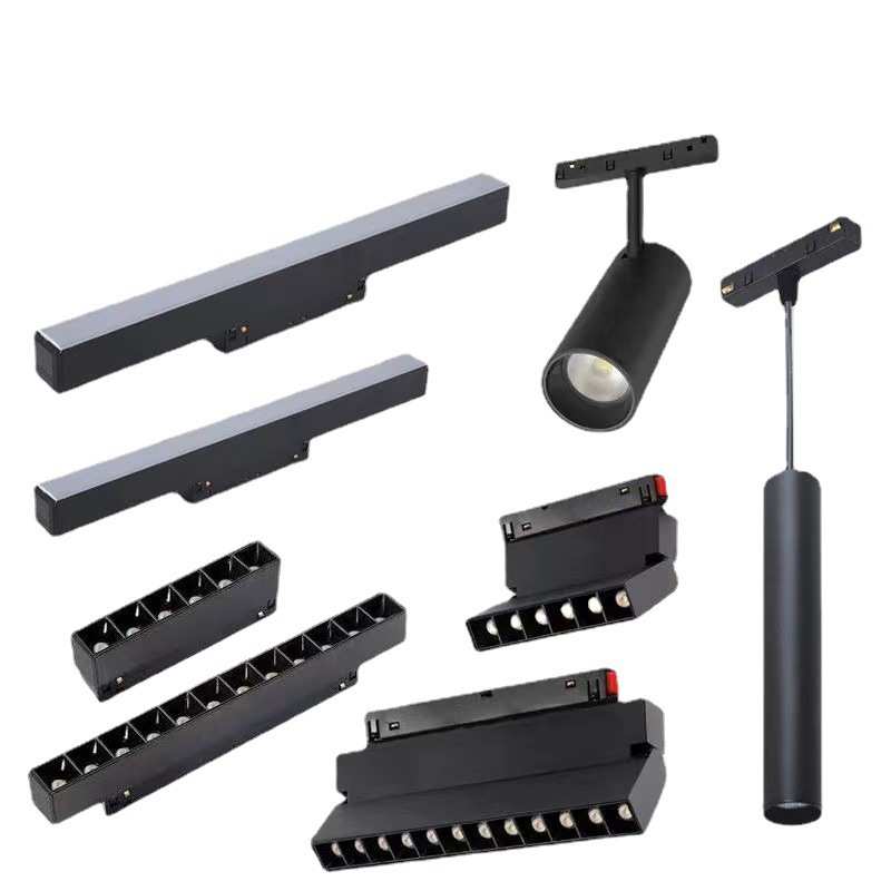 无主灯磁吸轨道灯 家装商照用48VLED无边框嵌入式折叠格栅磁吸灯