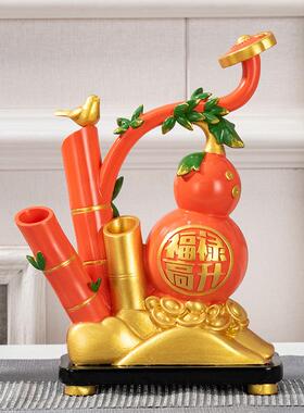 中式福禄高升工艺品树脂摆件酒柜电视柜书柜入户玄关办公室装饰品