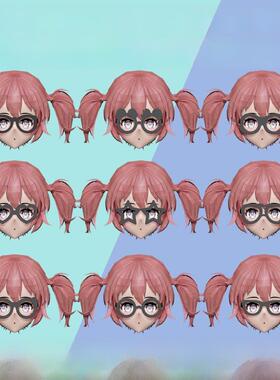 造娃堡搭配3cm中号正比脸眼镜框硅胶模具超轻粘土软陶手工DIY滴胶