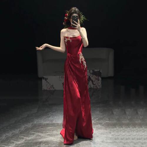 敬酒服新娘2026新款高级感新中式红色复古结婚回门便装订婚礼服裙