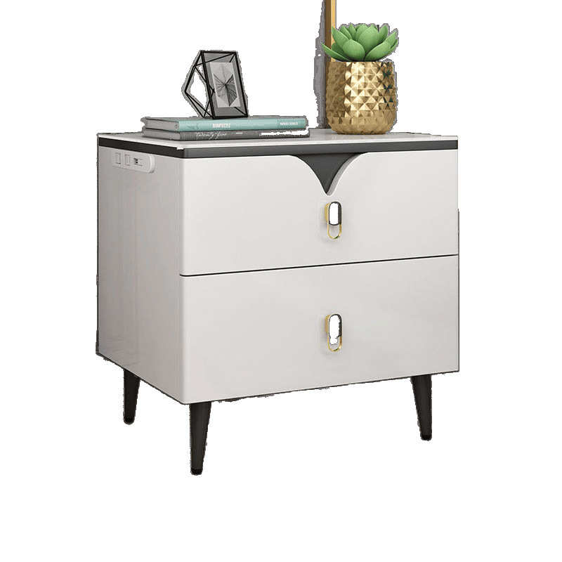 智能床头柜卧室经济型床边岩板面小柜子多功能无线充电单人