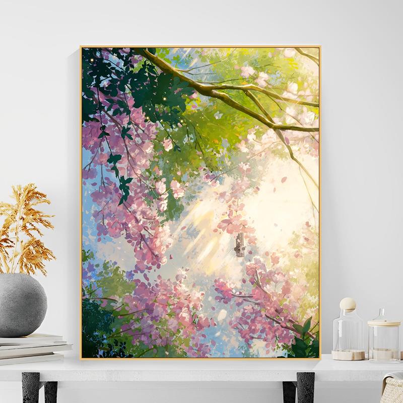 厂家直供【子艺】diy数字油画风景手工填色油彩画客厅卧室装饰画