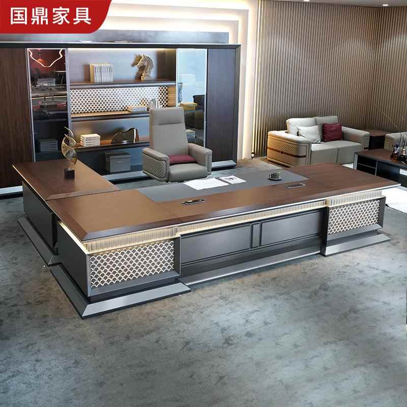 公广东厂家新中高档办总裁办桌桌椅式全套董事长932班台公家具老