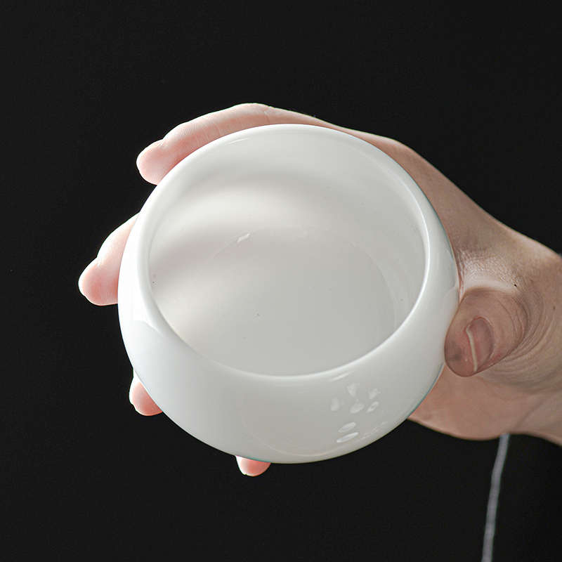 批发德化冰种玉瓷主人杯罗汉杯单杯大号茶杯功夫茶具高档瓷品茗杯