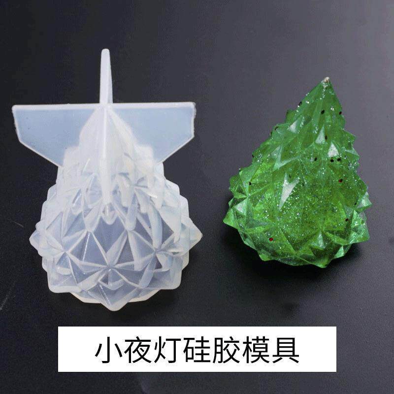 滴胶立体圣诞树模具切面圣诞树磨小夜灯摆台圣诞镜面摆件硅胶模具