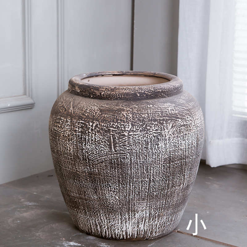 景德镇陶瓷工艺品 黑白经典套装落地大花瓶 别墅庭院户外大摆件