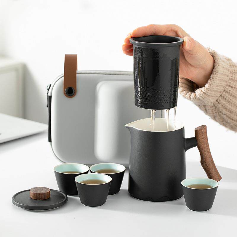 便携式旅行茶具小套装备户外包露营简易功夫泡茶壶茶杯苍木快客杯
