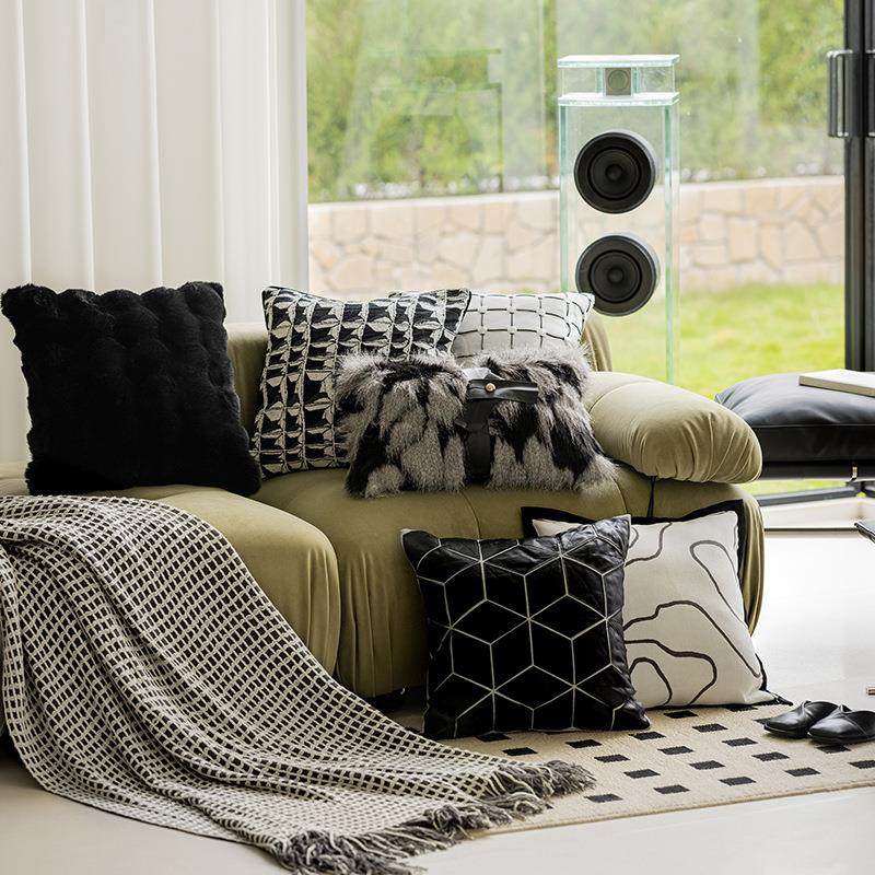 新款现代简约毛绒靠垫客厅沙发靠枕民宿样板间卧室床头抱枕套,居家布艺,抱枕被,淘宝优惠券,粉丝福利购,淘宝优惠卷