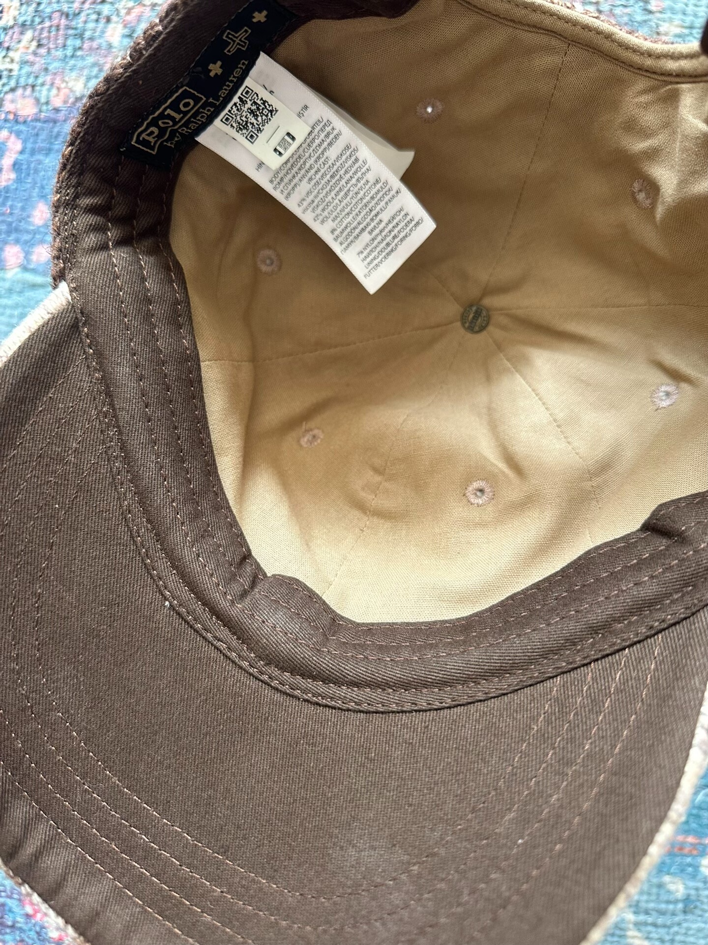 Polo Ralph Lauren Beige Brown Baseball Cap — label