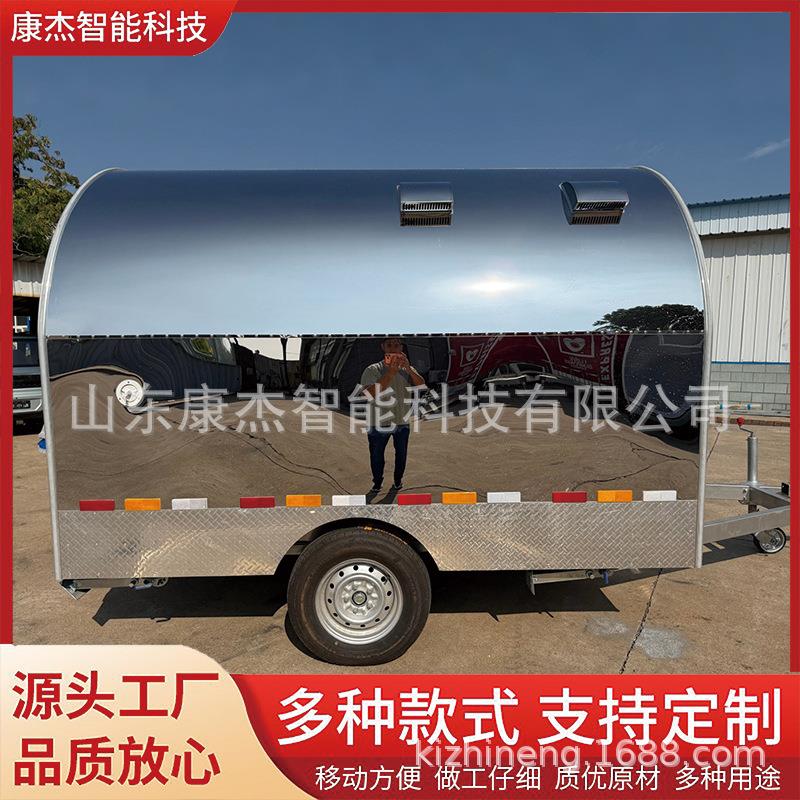 新款美食车多功能小吃车街头售卖车拖挂车食品车