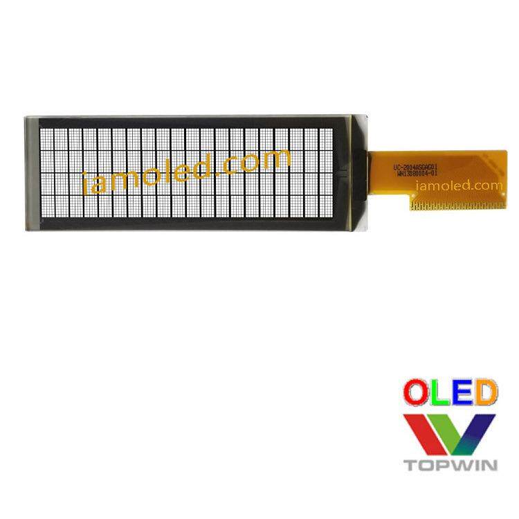 2.89英寸白光白色oled液晶显示屏20x4字符型断码式topwin拓微高亮