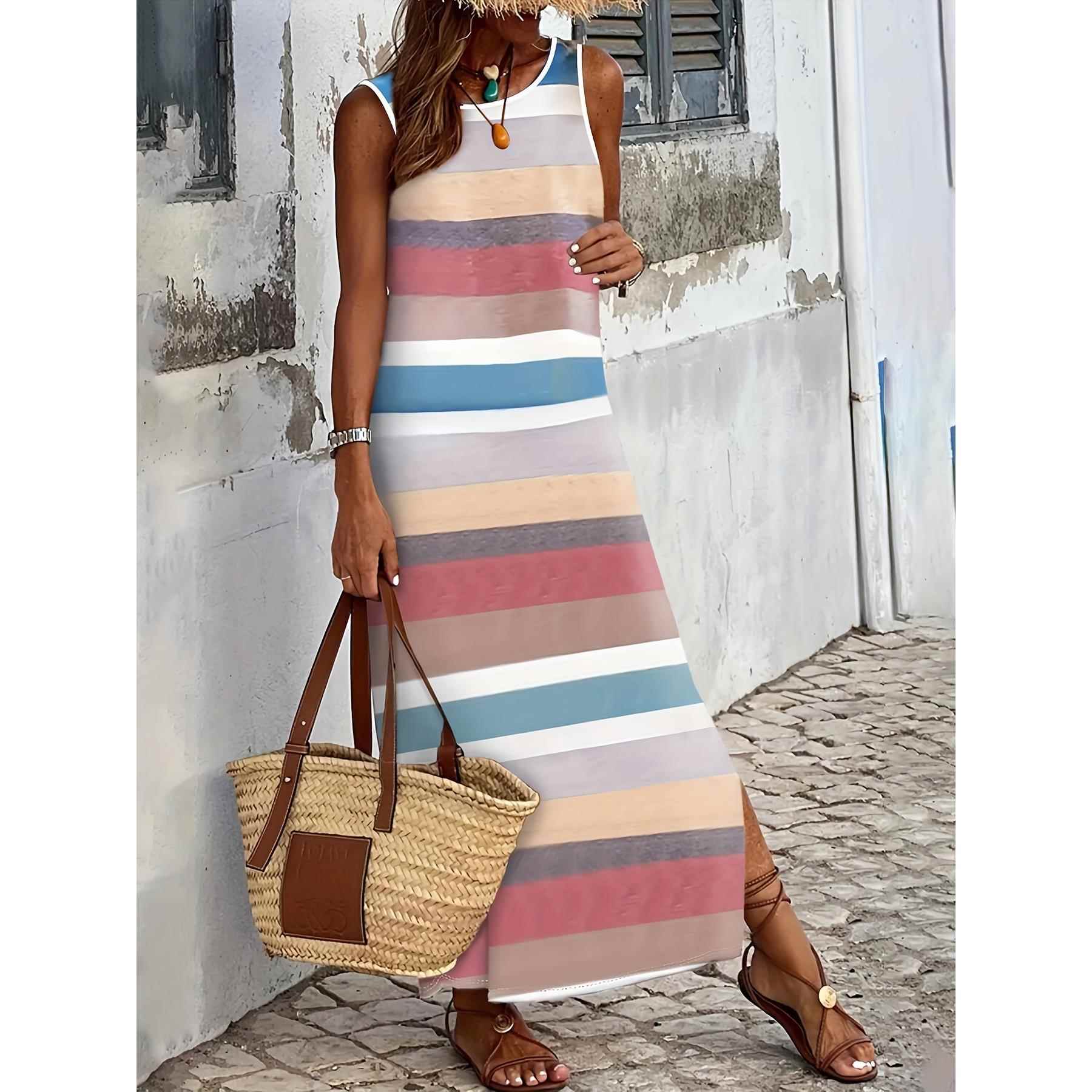 Colorful versatile long casual simple for dress women
