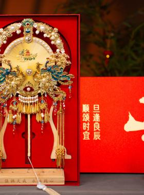 中国非遗蚕丝扇diy材料包团扇新娘结婚手工双面高级婚扇喜扇成品