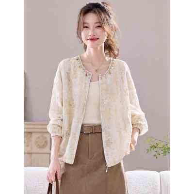 今年流行漂亮的外搭女2025新款春秋洋气减龄宽松棒球服短外套开衫