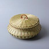 带盖篮子零食收纳篮竹编制品水果篮收纳筐手提家用竹篮炉型收纳