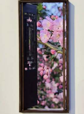 【窗景海棠】中式古风屏风门窗木质模型春天拍照道具户外出片神器