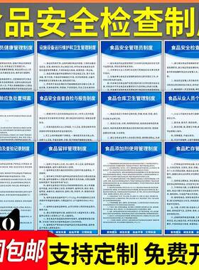 餐饮业食品厂安全SLV管理生样制度厨房食堂卫检识查留标牌从业人