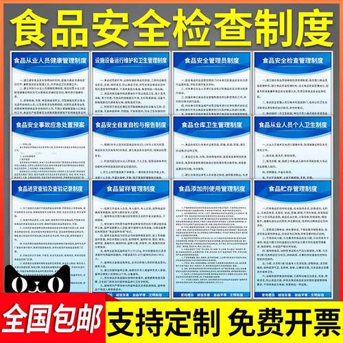 饮业管食品厂安全理制房度厨食堂卫生餐检OZW查留样标识牌从业人