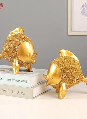 客厅高级感柜子摆件冰箱顶上面的摆件年年有鱼招财轻奢玄关客厅电