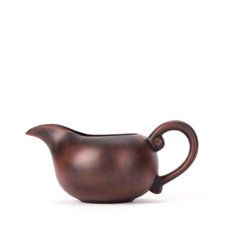 紫陶公道杯大号小号加厚茶水分茶器茶海陶瓷功夫茶具零配件