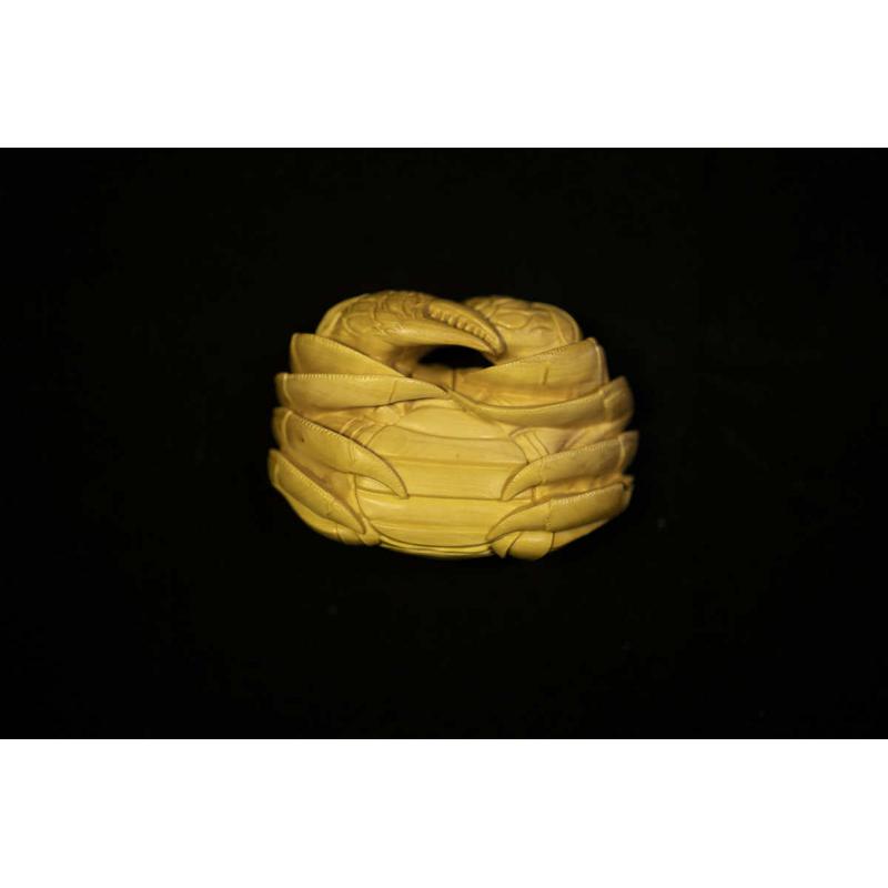 螃蟹八方来财母小叶黄杨木雕木雕摆件木雕动物茶宠文玩手把件