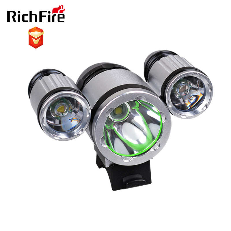 RichFire促销3*T6强光4档自行车灯 LED户外充电远射露营灯骑行灯