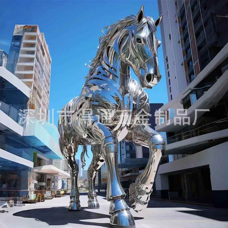 景观小品园林小区不锈钢龙马动物雕塑软装仙鹤蜜蜂售楼处蚂蚁摆件