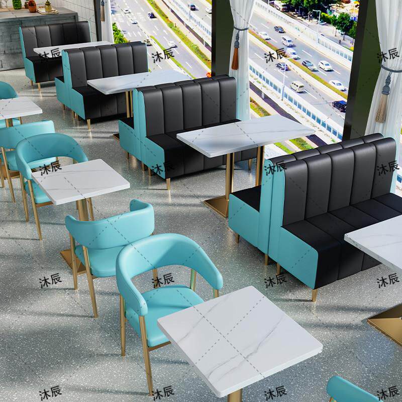 卡座沙发L型U靠墙饭厅小吃汉堡店桌椅组合奶茶甜品店餐饮饭店定制