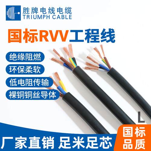 胜牌现货53(RVV)2/3/4/5芯 国标电源线工业设备安防系统用线