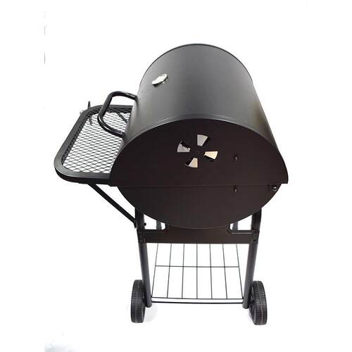 佛山厂家户外bbq烤肉炉子烧烤架美式焖烤炉木碳烤炉便携式油桶炉
