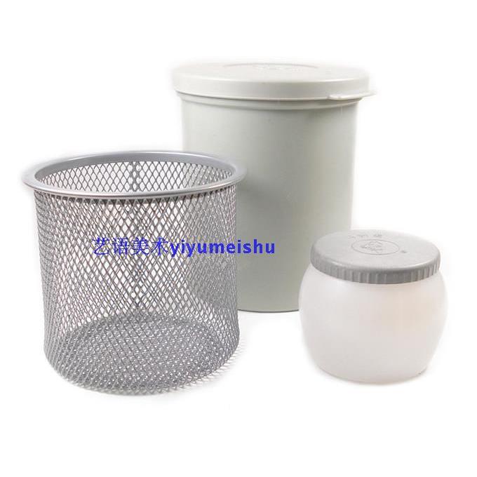 密封型不锈钢洗笔器洗笔筒油壶洗笔桶不锈钢油画洗笔器防漏油壶
