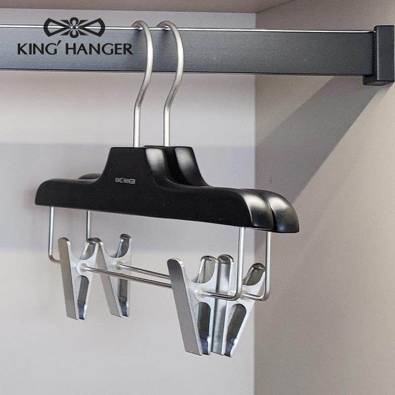 正品金轻领结黑色高端质奢实木衣架高档家用无卧室挂衣木宽肩痕衣