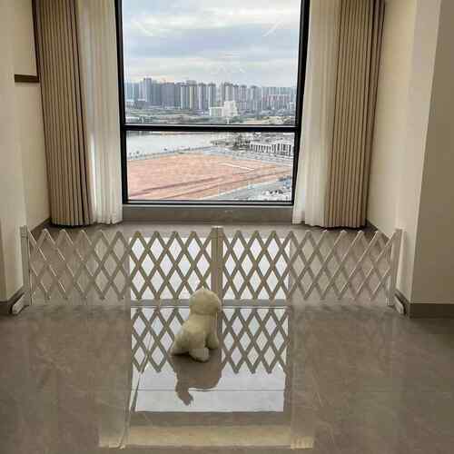 宠物围栏狗笼隔断拦狗栅栏阳台隔离门可伸缩栅栏门挡狗挡猫兔护栏