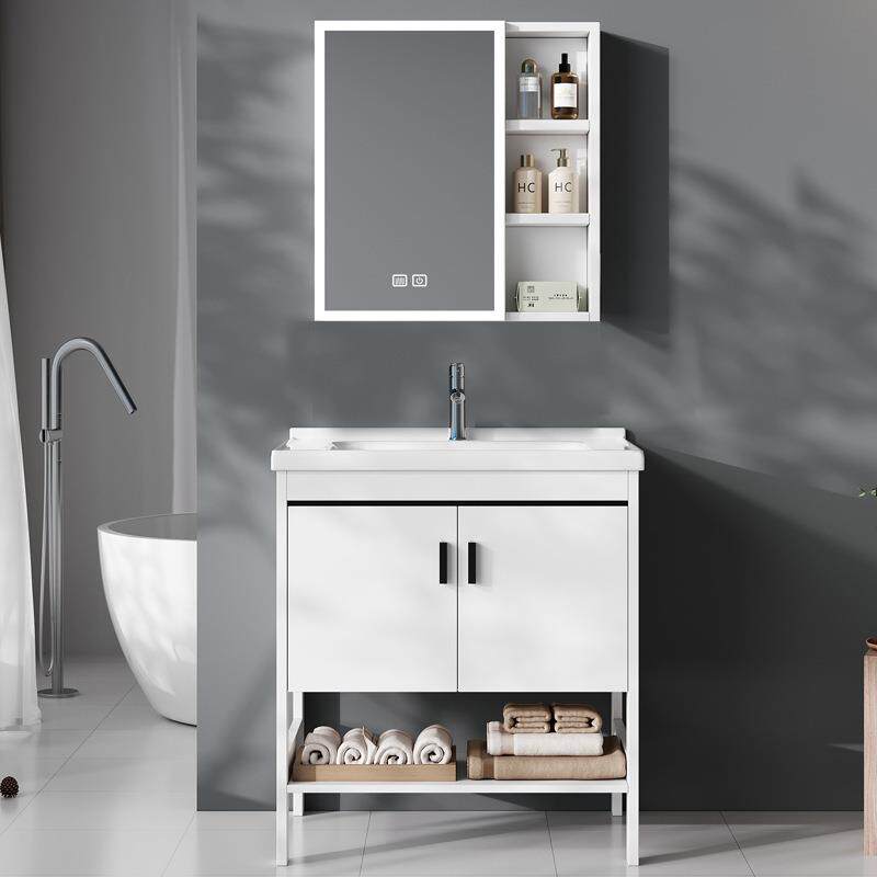 工厂落地浴室柜组合陶瓷一体盆洗漱盆洗手台铝合金拆装柜