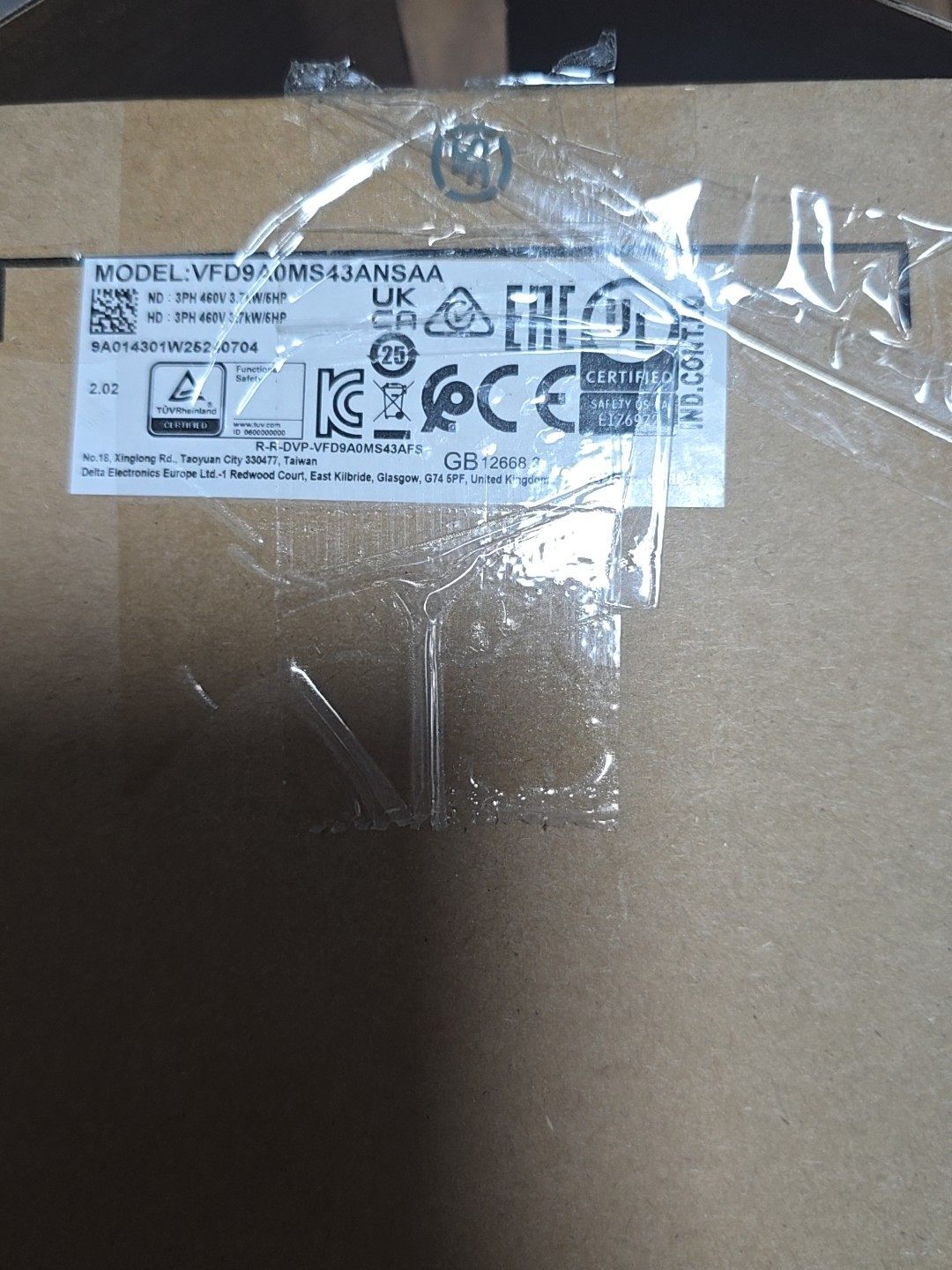 VFD9A0MS43ANSAA  台达3.7kw 变频器 全