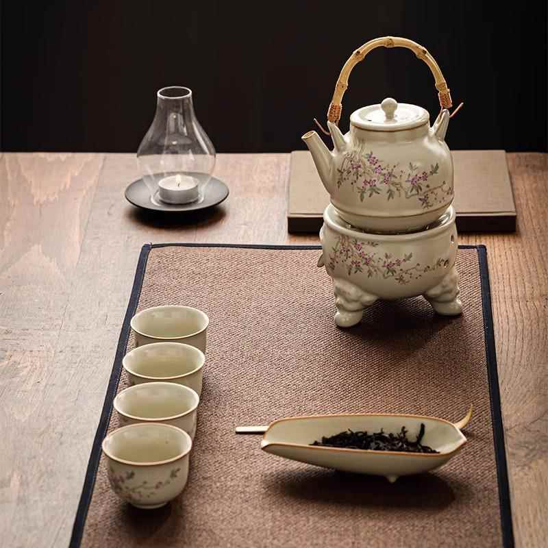 汝窑温茶炉温器茶小火保炉温YWA暖茶器蜡烛酒精底座茶壶茶具烘茶